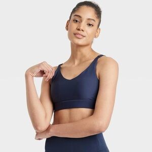 Effortless Support Women's Navy Sports Bra (Medium-High Impact)